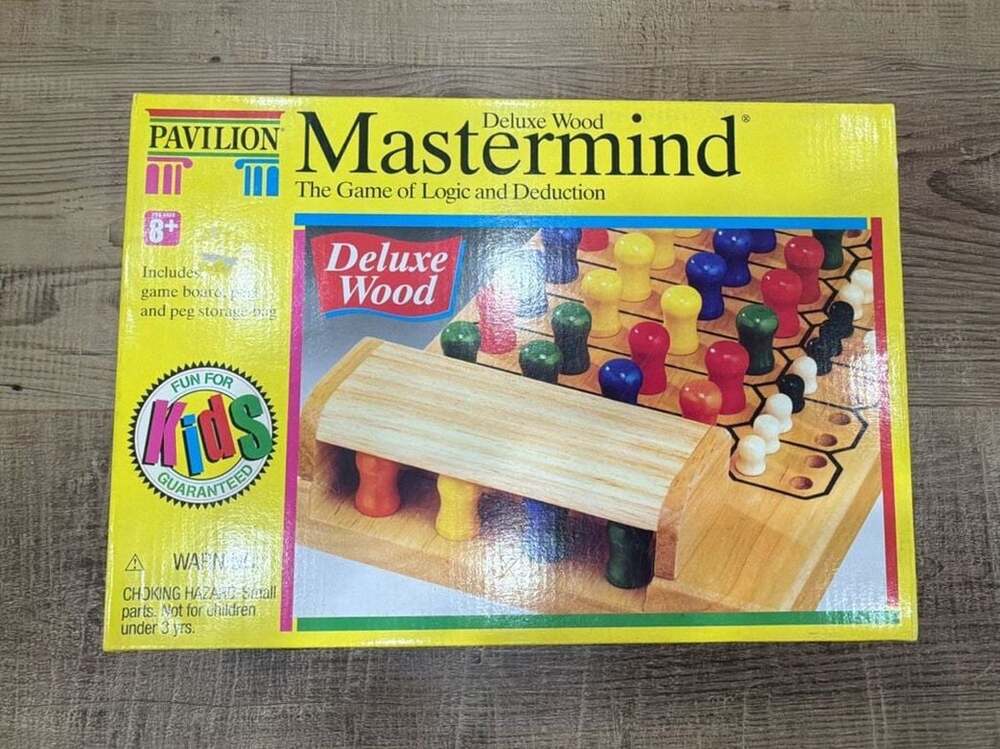 RARE VTG 1992 Pavilion Deluxe Wood Mastermind Logic Game NEW OPEN BOX